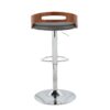 Cassis - Mid-Century Modern Adjustable Barstool With Swivel - Walnut / Gray - Image 5