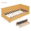 Twin Size Upholstered Daybed With 2 Storage Drawers, Sofa Bed Frame No Box Spring Needed - Yellow - Image 11