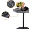 Circa - End Table With Marble Textured Top - Black - Image 2