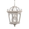 4 Light Wood Chandelier, Hanging Light Fixture With Adjustable Chain For Kitchen, Bulb Not Included - Cream White - Image 2