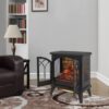 3D Flame Electric Infrared Quartz Fireplace Stove With Remote Control - Antique Black - Image 2