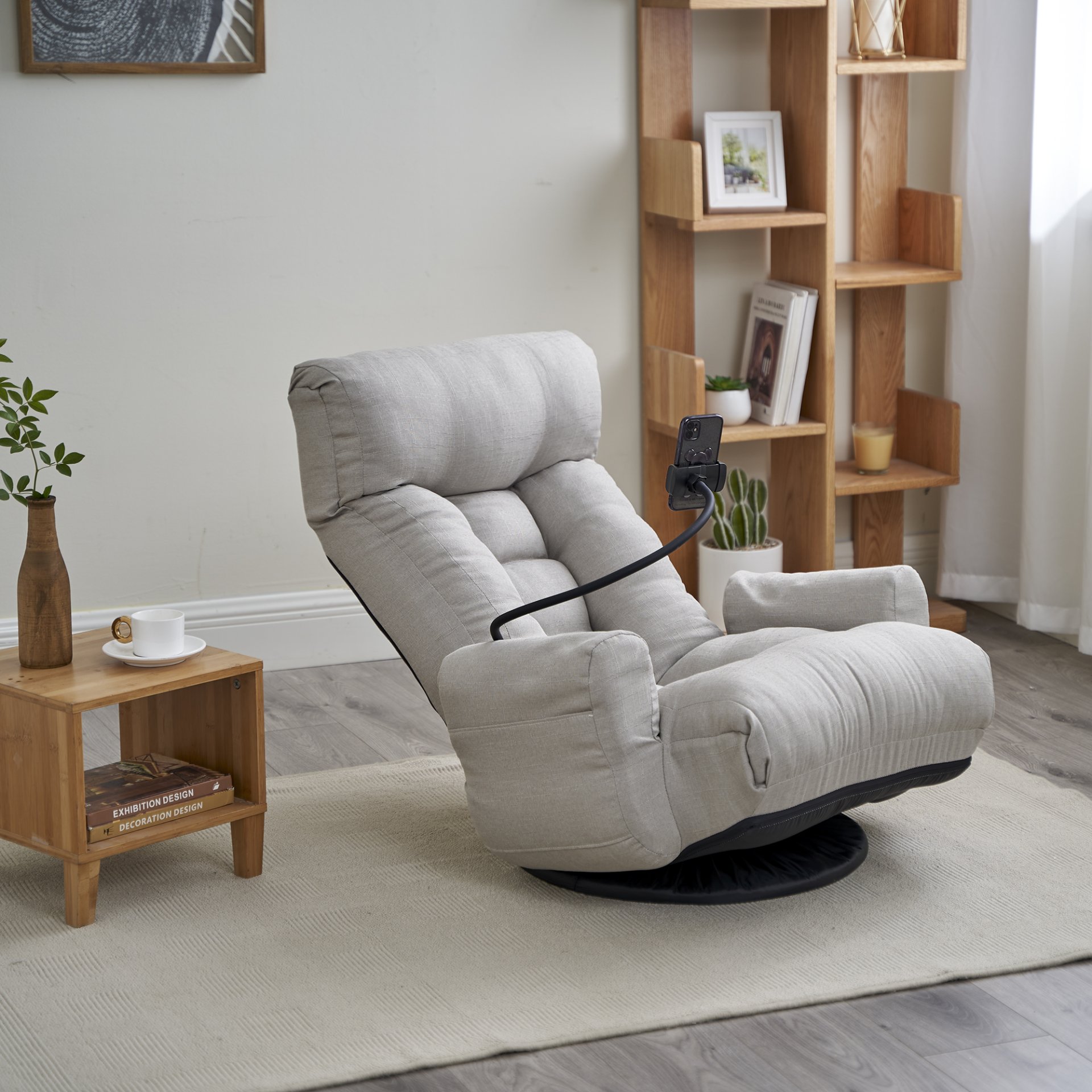 Adjustable Head And Waist Game Chair, Lounge Chair 360 Degree Rotatable - Gray - Image 17