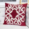 Dora - Vintage Vine Pillow Cover With Matching Back - Red - Image 2