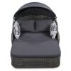 Outdoor Sunbed With Adjustable Canopy, Double Lounge, PE Rattan Daybed Wicker And Cushion - Gray - Image 9