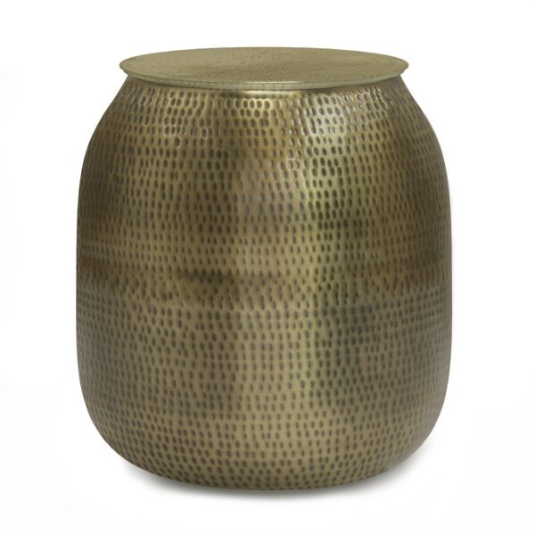 Griffen - Metal Storage Accent Table - Antique Gold