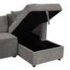 U-Shaped Sectional Sofa Pull Out Sofa Bed With Two USB Ports, Two Power Sockets, Three Back Pillows And A Storage Chaise For Living Room - Light Gray - Image 26