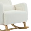 Accent Rocking Chair With Curved Back & Pillow, Base, Ultimate Comfort For Living Room Or Nursery - Cream White - Image 19
