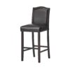 Bar Stools (Set of 2), Upholstered Barstools Armless, Rubber Wood Leg - Brown - Image 7