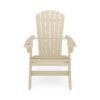 Adirondack Chair Sturdy HDPE Poly Lumber For Poolside, Patio, And Garden Relaxation - Beige - Image 2