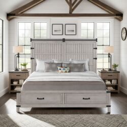Alexandria - King Storage Bed - Mountain Mist