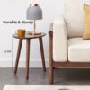 Center Table Low Table 100% Solid Oak Wood Top Plate Desk Pebble Shaped Natural Wooden Coffee Table - Walnut - Image 5