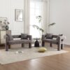 Modern Loveseat Sofa, Comfy Upholstered 2 Seater Sofa, Small Loveseat Accent Couch For Leisure Areas - Gray - Image 5