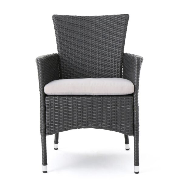 Dimensional Outdoor Dining Chair With Cushion Seat And Iron Frame (Set of 2) - Gray