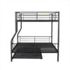 Full Long Over Queen Metal Bunk Bed With Trundle - Black - Image 11