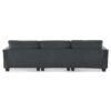 Modern Convertible Sectional L Shaped Reversible Couch Set With Free Pillows 4 Seat Suede Sleeper Sofa With Ottoman - Dark Gray - Image 8