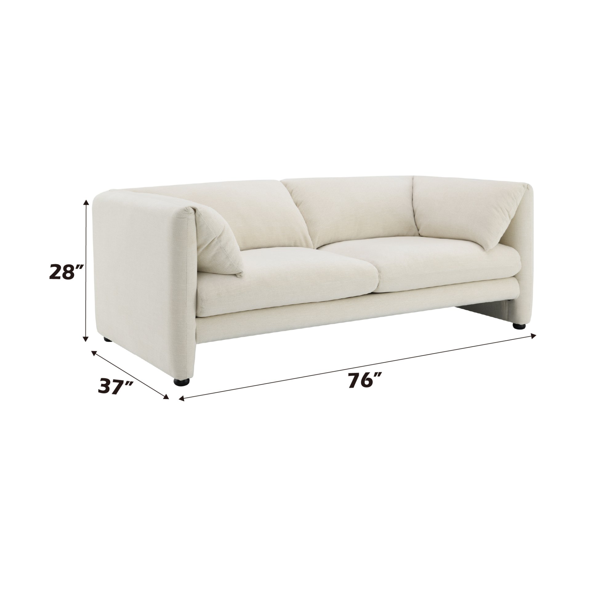 Jaeda - Boucle 3 Pieces Living Room Set - Beige - Image 6