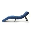 Elegant Tufted Chaise Lounge With Curved Design - Antique Navy Blue - Image 5