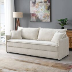 Elisea - Sleeper Sectional Sofa With 2 Toss Pillows - Beige