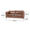 Contemporary 3 Seater Sofa Upholstery - Light Brown - Image 3