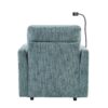 Multifunctional Chenille Recliner With Storage And Phone Bracket For Small Spaces - Lake Blue - Image 23