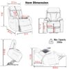 35.4" Electric Power Lift Recliner Chair, Fabric Recliner Chair, Home Theater Seating, Living Room Chair, Side Pocket, Remote Control - Light Gray - Image 12