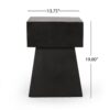 Outdoor Side Table, Patio End Table - Black - Image 3