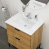 Ceramic Rectangular Bathroom Vanity Top Drop In Single Sink With Pre Drilled Faucet Hole & Built In Overflow Easy Clean Glazed Surface - White - Image 2
