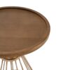 Hollow - Edge Retro Art Pine Side Table With Antique And Natural Color, Iron And Pine Construction - Antique Gold / Natural - Image 9