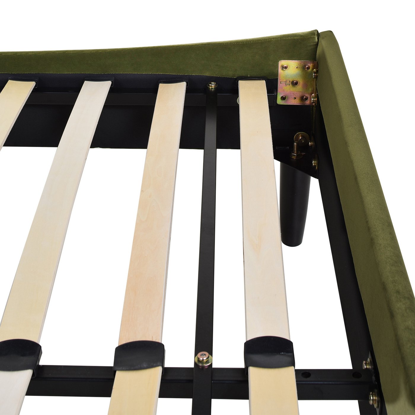 Aspen - Queen Vertical Tufted Modern Headboard Platform Bed Set - Olive Green - Image 7