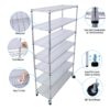 7 Tier Metal Shelf Wire Shelving Unit, 2450Lbs Heavy Duty Adjustable Storage Rack With Wheels & Shelf Liners For Closet Kitchen Garage Basement Commercial Shelving - Chrome - Image 2