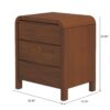 Lionel - Mid-Century Modern Nightstand 3 Drawer Bed Side Table - Brown - Image 14