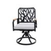 Outdoor Patio Swivel Rocker With Outdoor Grade Sunbrella Cushions, Branch Like Backrest (Set of 2) - Bourbon Brown - Image 12