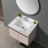 Elegant Vanity Top With Undermount Sink And Backsplash, Sintered Stone - Carrara White Marble - Image 4