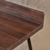 Outdoor Bar Stool With Low Backrests And Wood Seats (Set of 2) - Dark Brown / Black - Image 4