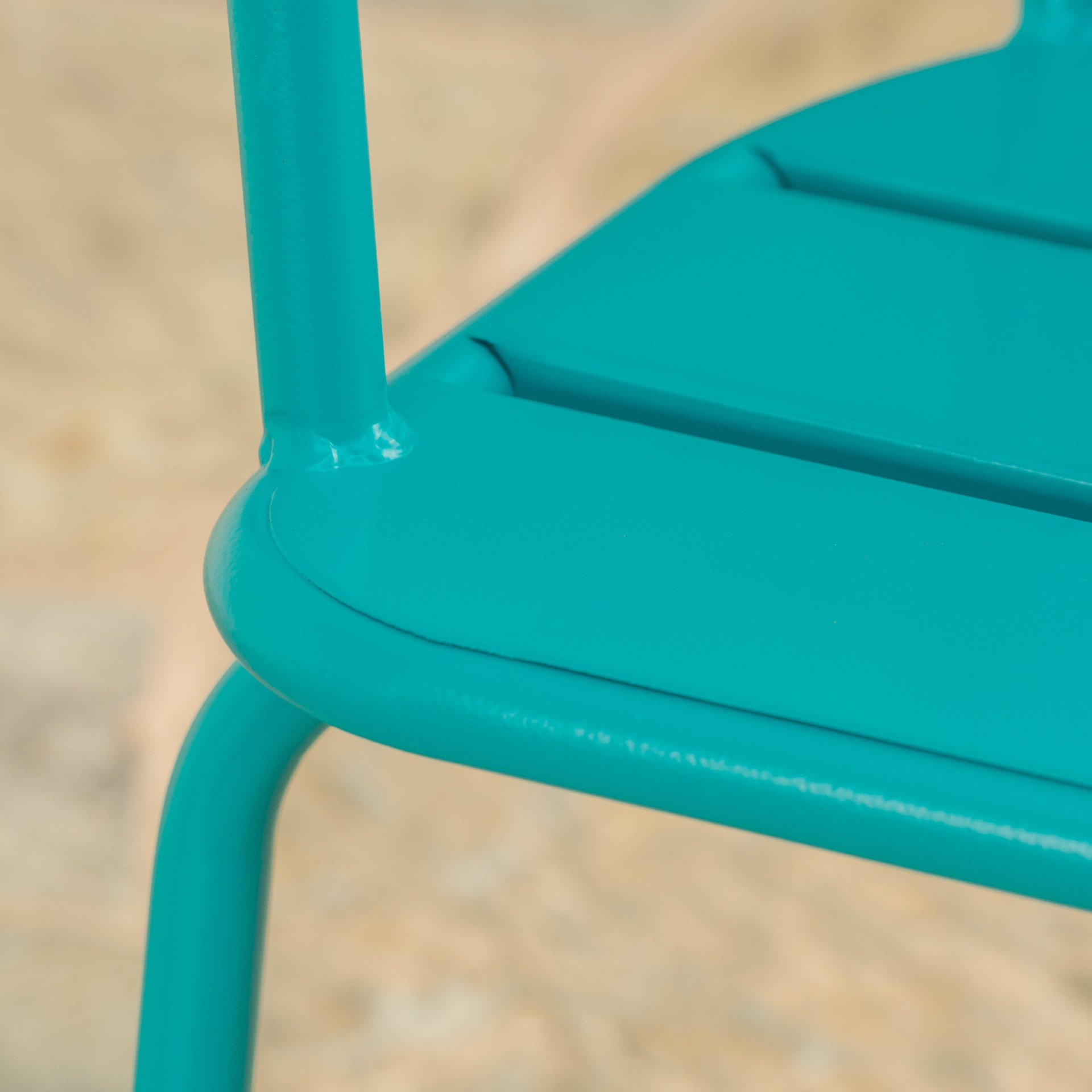 3 Piece Elegant Outdoor Bistro Set With 2 Chairs And Oval Table - Teal - Image 8