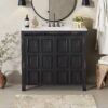 Bathroom Vanity Organizer With Sink, Handcrafted Solid Storage Cabinet - Espresso - Image 2