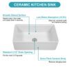 Kitchen Sink Workstation 33" Single Bowl Sink With Work Surface - White - Image 7