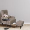 Living Room Sofa Single Chair And Ottoman, Modern Multi-Function Fabric Living Room Sofa Lounge Chair Bed And Stool. Soft Leisure Single Chair Adjustable Into 5 Angles With Sofa Bed - Gray - Image 11