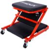 Mechanic Creeper, Z Creeper Seat 2 In 1 Low Profile With 6 Wheels Steel Vinyl - Red - Image 4