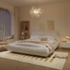King Size Luxury Upholstered Platform Bed With Oversized Padded Backrest And Solid Wood Frame, Suitable For Multiple Heights Of Mattresses - Beige - Image 5