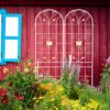 4 Pack Garden Metal Trellis Rustproof Trellis For Climbing Plants Outdoor Flower Support - Cream White - Image 6