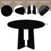 5 Piece Round Dining Table Set, Modern Dining Table And 4 Upholstered Chairs For Dining Room, Kitchen Room, Living Room - Beige / Black - Image 7