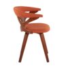Gardenia - Mid-Century Modern Dining / Chair With Swivel - Walnut / Orange - Image 2