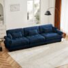 Modern 3 Seat Extra Large Sofa With Pillows Cloud Like Comfort - Blue - Image 8