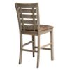 Dining Counter Height Chairs Modern Farmhouse Rustic Look Distressed Design Ladderback Solid Wood (Set of 2) - Grayish Brown - Image 8