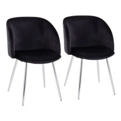Fran - Contemporary Chair (Set of 2) - Chrome / Black