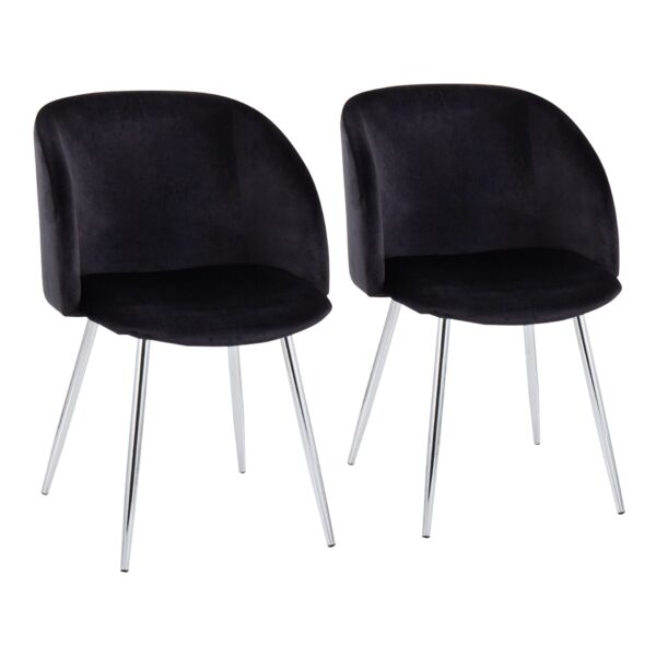 Fran - Contemporary Chair (Set of 2) - Chrome / Black