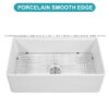Kitchen Sink Workstation 33" Single Bowl Sink With Work Surface - White - Image 8