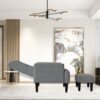 Modern Living Room Leisure Sofa Chair Design Home Adjustable Cozy Soft Chair - Gray - Image 11