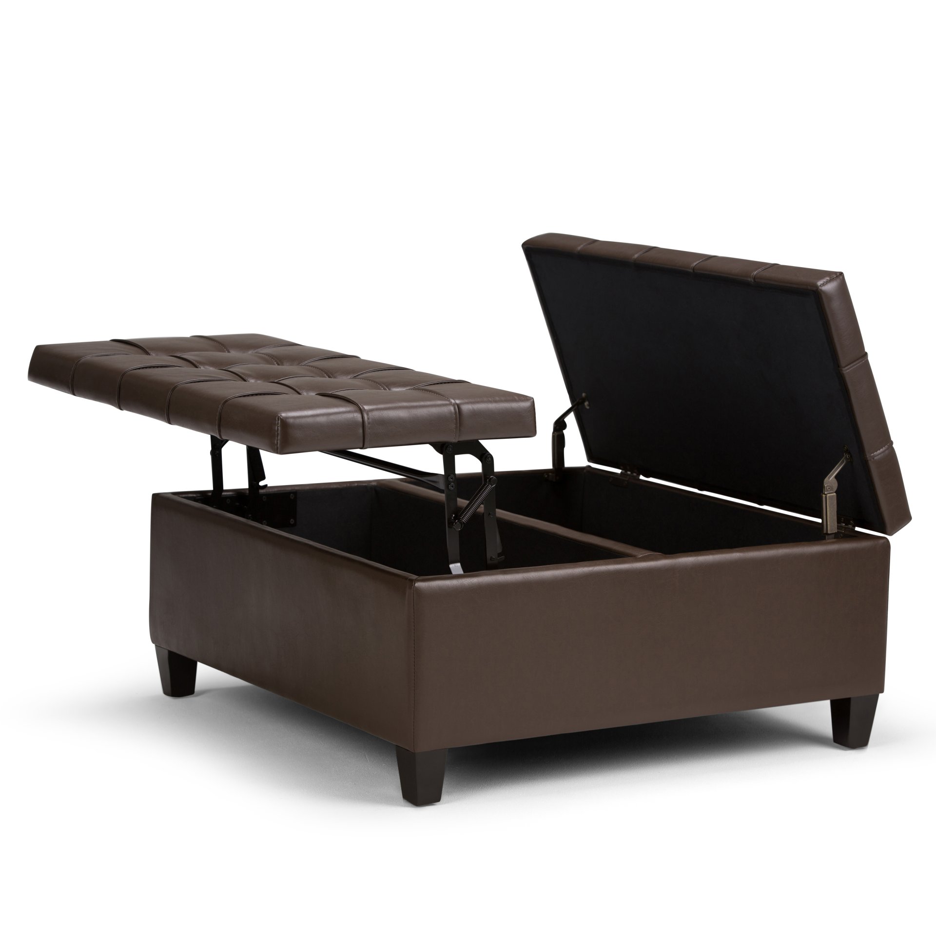 Harrison - Coffee Table Storage Ottoman - Chocolate Brown - Image 8